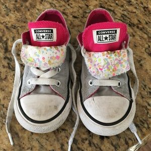 Toddler pink and gray Converse